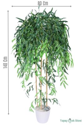 Yapay Dekoratif Sarkan Söğüt Ağacı 140 cm Beyaz Saksıda - Yapay Çiçek Sitesi