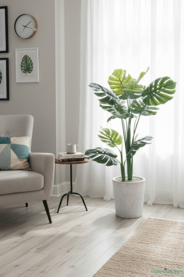 Yapay Deve Tabanı Ağacı 130 cm Bohem Gri Saksıda - 3