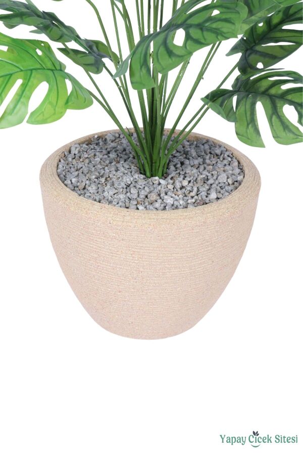 Yapay Deve Tabanı Ağacı 95 cm Bohem Krem Saksıda - 2