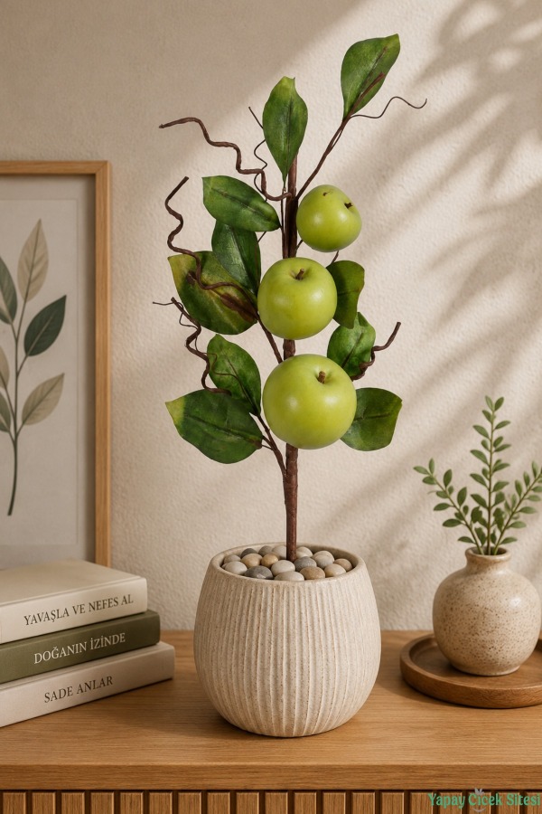 Yapay Elma Dalı 56cm Yeşil - 2