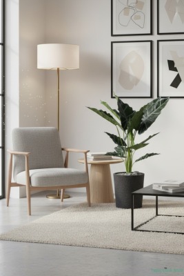 Yapay Fil Kulağı Bitkisi 120 cm Bohem Siyah Saksıda - 4