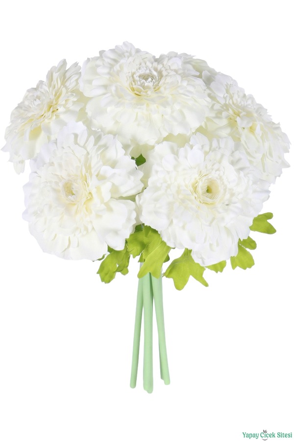 Yapay İri Kafalı Gerbera Buketi 6lı Beyaz - 2