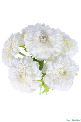 Yapay İri Kafalı Gerbera Buketi 6lı Beyaz - 3