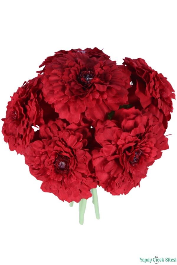 Yapay İri Kafalı Gerbera Buketi 6lı Kırmızı - 3