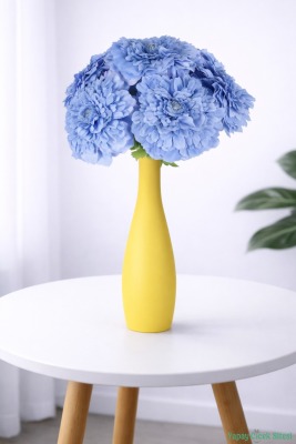 Yapay İri Kafalı Gerbera Buketi 6lı Mavi - Yapay Çiçek Sitesi
