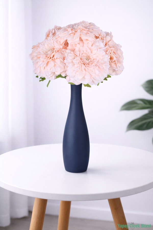 Yapay İri Kafalı Gerbera Buketi 6lı Pudra - 1