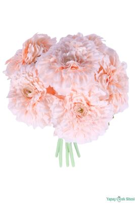 Yapay İri Kafalı Gerbera Buketi 6lı Pudra - 4