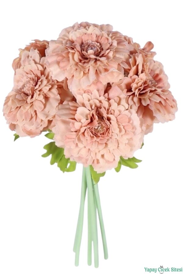 Yapay İri Kafalı Gerbera Buketi 6lı Somon - 3