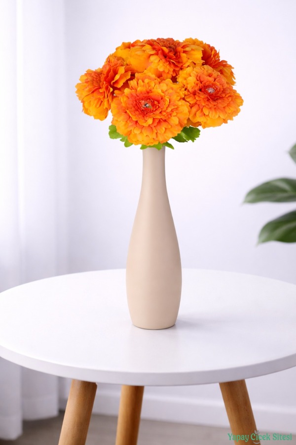 Yapay İri Kafalı Gerbera Buketi 6lı Turuncu - 1