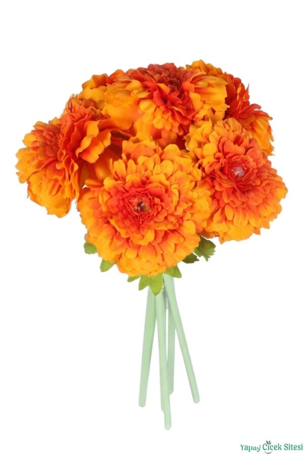 Yapay İri Kafalı Gerbera Buketi 6lı Turuncu - 3