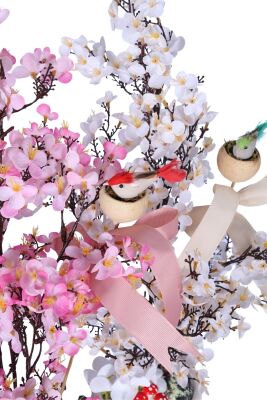Yapay Japon Kiraz Çiçeği Bahar Dalı Ağacı 52 cm 2li Set - 3