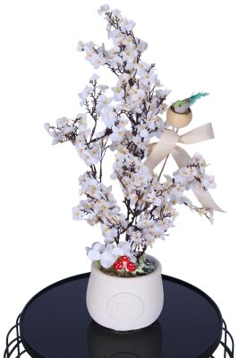 Yapay Japon Kiraz Çiçeği Bahar Dalı Ağacı Beyaz - Yapay Çiçek Sitesi
