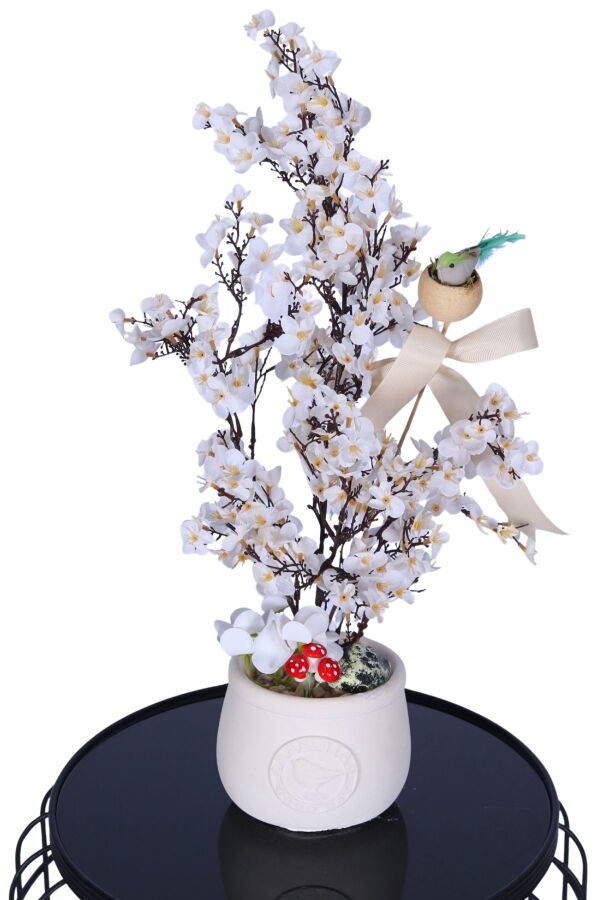 Yapay Japon Kiraz Çiçeği Bahar Dalı Ağacı Beyaz - 1