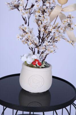 Yapay Japon Kiraz Çiçeği Bahar Dalı Ağacı Beyaz - 2