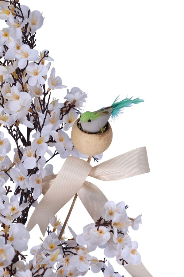 Yapay Japon Kiraz Çiçeği Bahar Dalı Ağacı Beyaz - 3