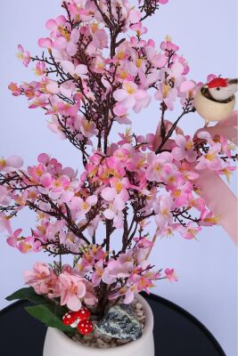 Yapay Japon Kiraz Çiçeği Bahar Dalı Ağacı 52 cm Pembe - 4
