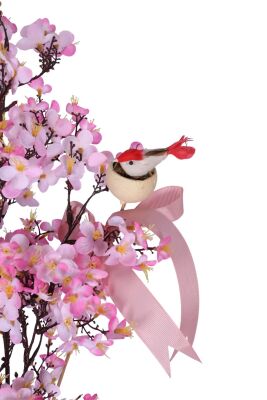 Yapay Japon Kiraz Çiçeği Bahar Dalı Ağacı 52 cm Pembe - 5