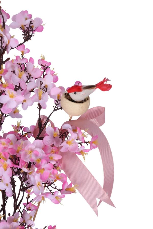 Yapay Japon Kiraz Çiçeği Bahar Dalı Ağacı 52 cm Pembe - 5