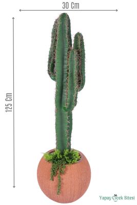 Yapay Kaktüs Ağacı 125 cm Bohem Kiremit Saksıda - Yapay Çiçek Sitesi