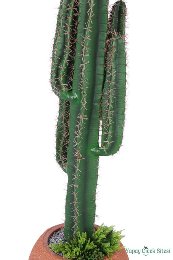 Yapay Kaktüs Ağacı 125 cm Bohem Kiremit Saksıda - 3