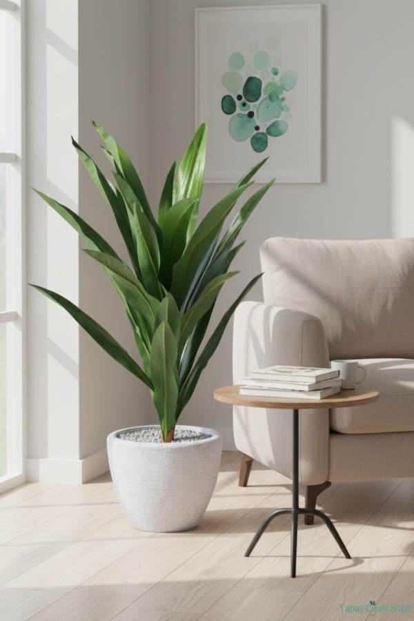 Yapay Kılıç Bitkisi 110 cm Bohem Saksıda Yeşil - 3