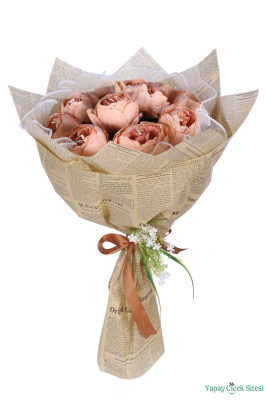 Yapay Kız İsteme Çiçeği Özel Gün Buketi 10 Şakayık Güllü Model 16 - 2