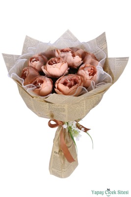 Yapay Kız İsteme Çiçeği Özel Gün Buketi 10 Şakayık Güllü Model 16 - 3