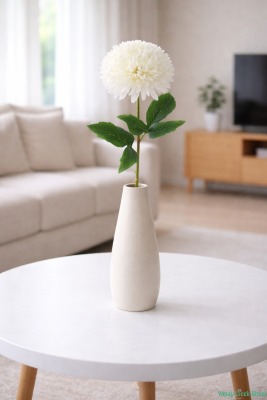 Yapay Krizantem Dalı 63 cm Beyaz - Yapay Çiçek Sitesi