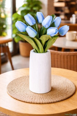 Yapay Lale Demeti 9lu 33 cm Mavi - Yapay Çiçek Sitesi