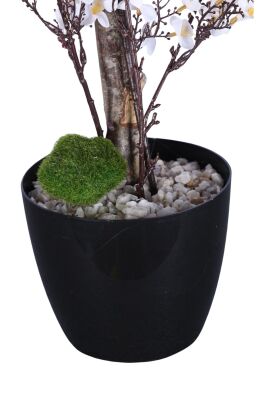 Yapay Mini Çiçekli Sakura Kayısı Ağacı 85 Cm Beyaz - 3