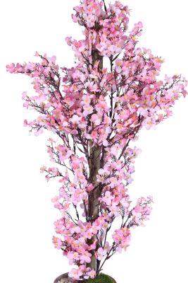 Yapay Mini Çiçekli Sakura Kayısı Ağacı 85 Cm Pembe - 2