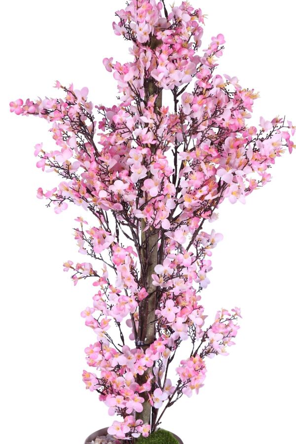 Yapay Mini Çiçekli Sakura Kayısı Ağacı 85 Cm Pembe - 2