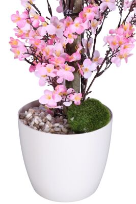 Yapay Mini Çiçekli Sakura Kayısı Ağacı 85 Cm Pembe - 3