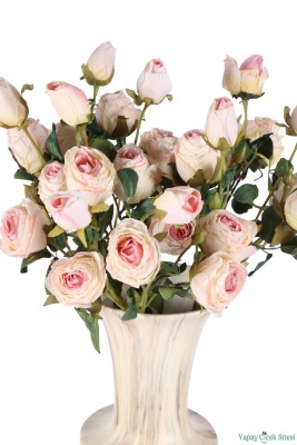 Yapay Mini Gül Dalı 55 cm Somon - 2