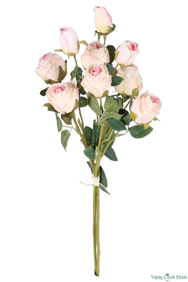 Yapay Mini Gül Dalı 55 cm Somon - 3