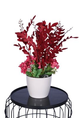Yapay Okaliptus Bitkisi Bordo 45 cm - Yapay Çiçek Sitesi