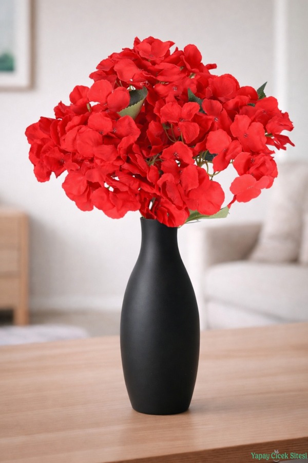 Yapay Ortanca Demeti 46 cm Kırmızı - 1