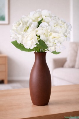 Yapay Ortanca Demeti 5 Dal Krem - Yapay Çiçek Sitesi