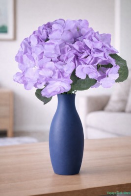 Yapay Ortanca Demeti 5 Dal Mor - Yapay Çiçek Sitesi