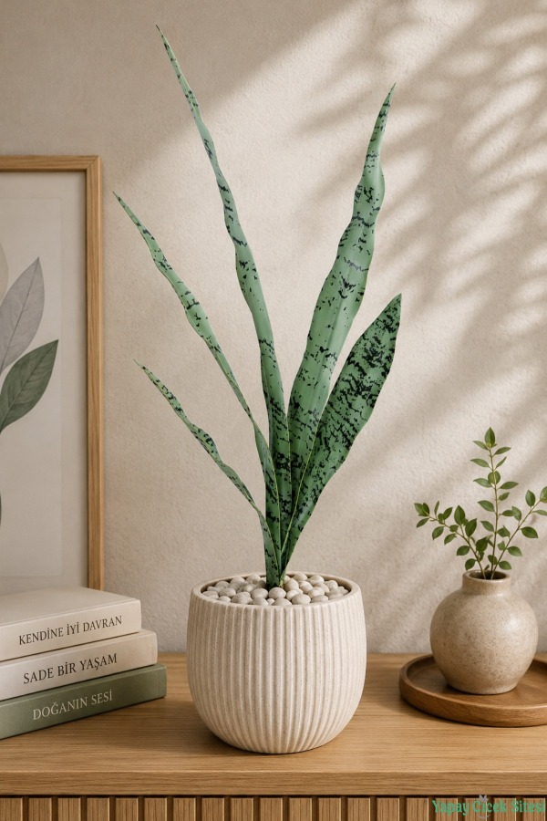 Yapay Paşa Kılıcı Bitkisi 72cm Yeşil-Siyah - 2