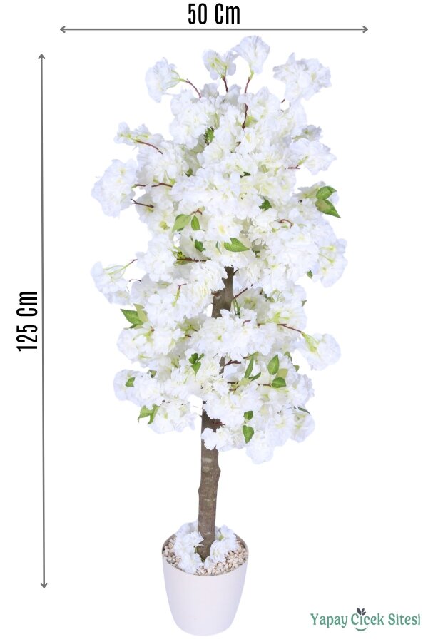 Yapay Premium Bahar Dalı Ağacı 125 Cm Beyaz - 1