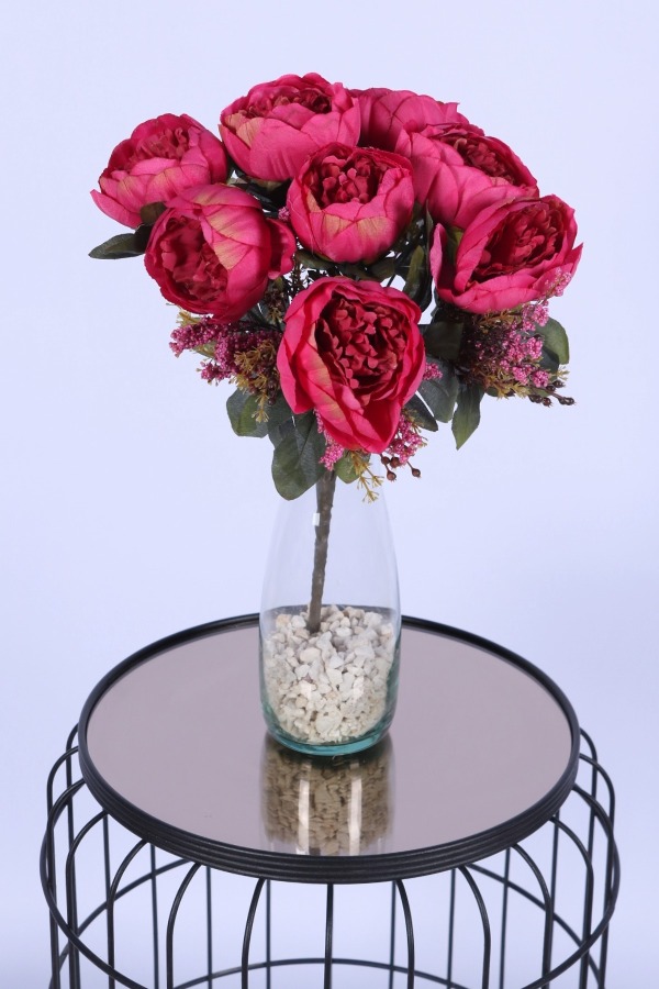 Yapay Şakayık Demeti Köpük Cipsolu Aranjman Fuşya 12 Dal - 2