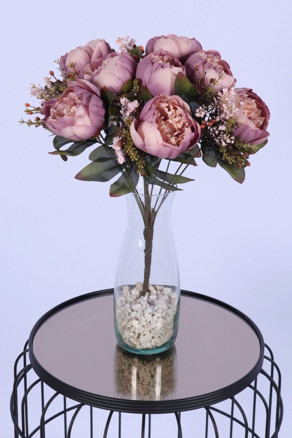 Yapay Şakayık Demeti Köpük Cipsolu Aranjman Lila 12 Dal - 2