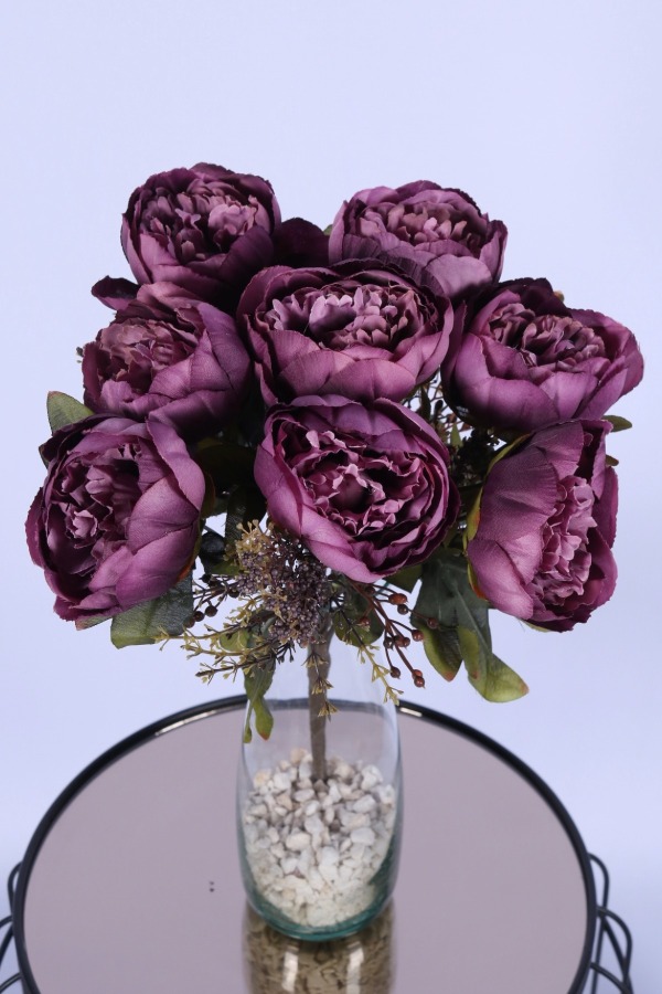 Yapay Şakayık Demeti Köpük Cipsolu Aranjman Mor 12 Dal - 3