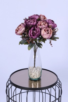 Yapay Şakayık Demeti Köpük Cipsolu Aranjman Lila-Mor 12 Dal - 2