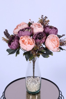 Yapay Şakayık Demeti Köpük Cipsolu Aranjman Mor-Pudra 12 Dal - Yapay Çiçek Sitesi