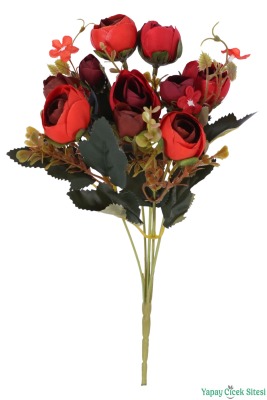 Yapay Şakayık Gül Demeti 31cm Kırmızı - 2