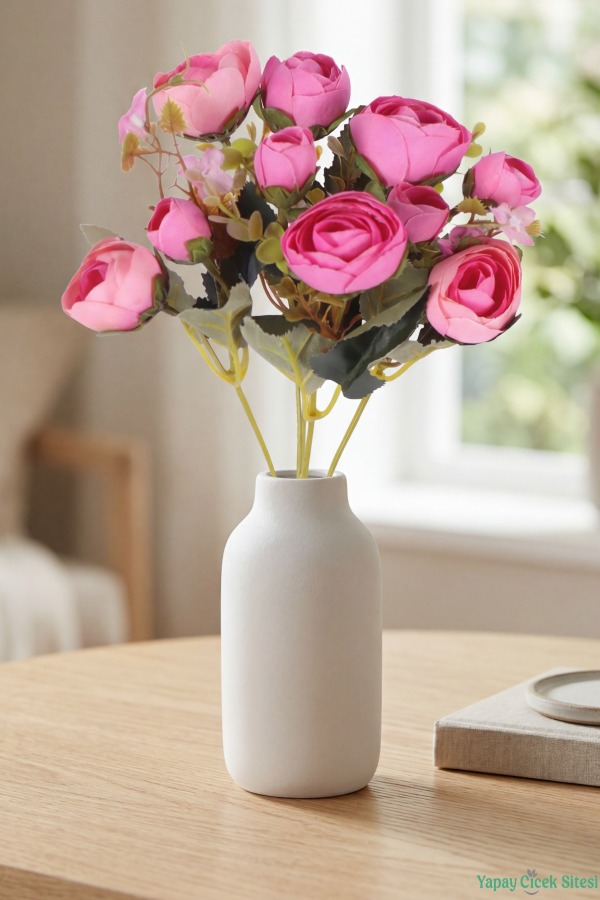 Yapay Şakayık Gül Demeti 31cm Pembe - 1
