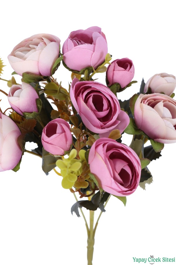 Yapay Şakayık Gül Demeti 31cm Pembe-Pudra - 3
