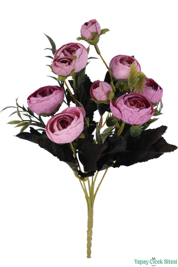 Yapay Pastel Şakayık Gül Demeti 31cm Pembe - 2